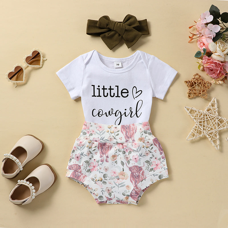 Little Cowgirl Floral Set