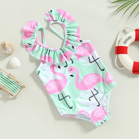 Flamingo Print Bathing Suit