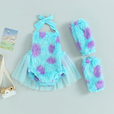 Blue & Violet Fluffy Costume