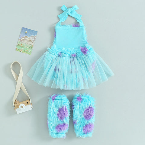 Blue & Violet Fluffy Costume