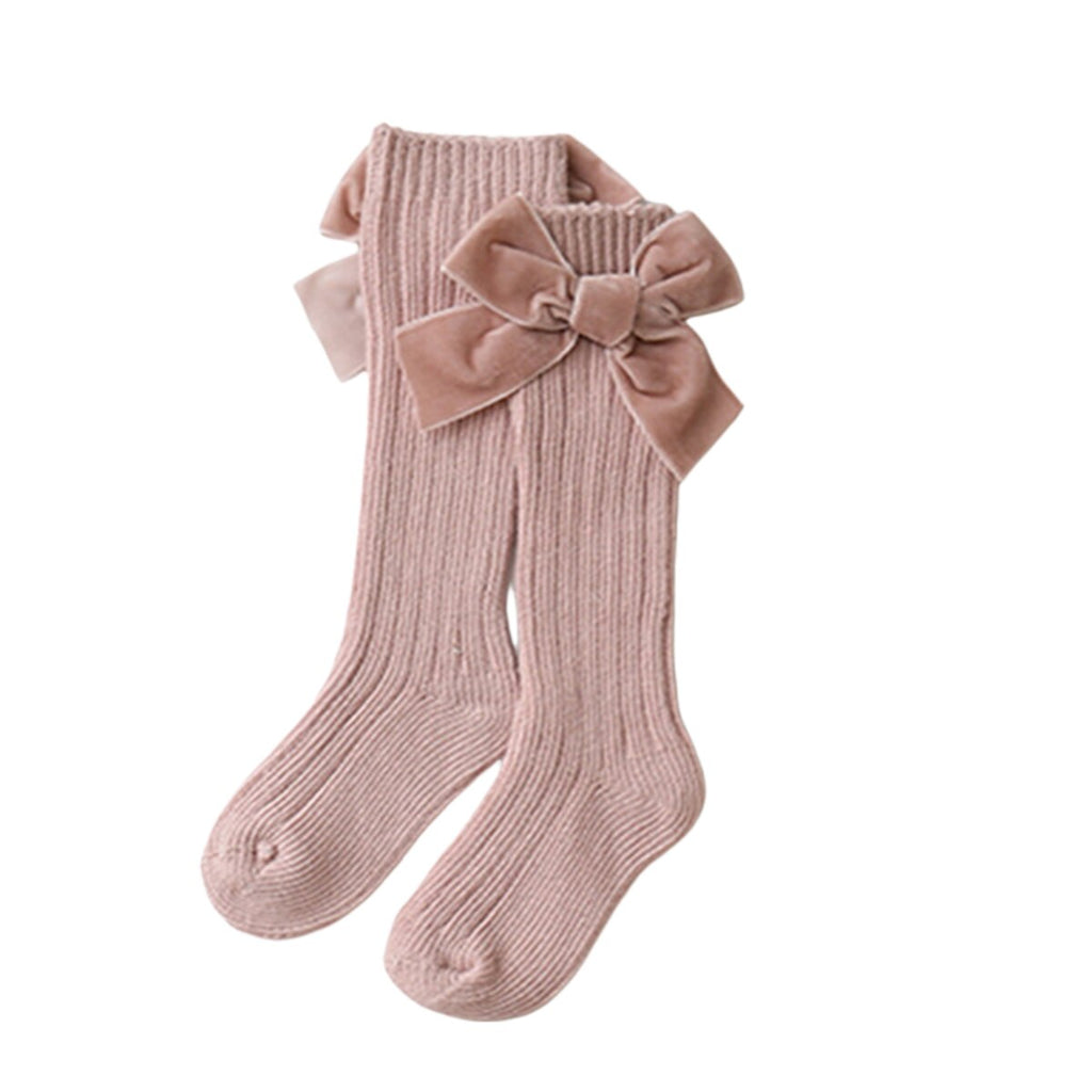 Velvet High Bow Socks