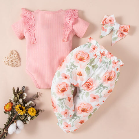 Daddy's Girl Mommy's World Floral Set