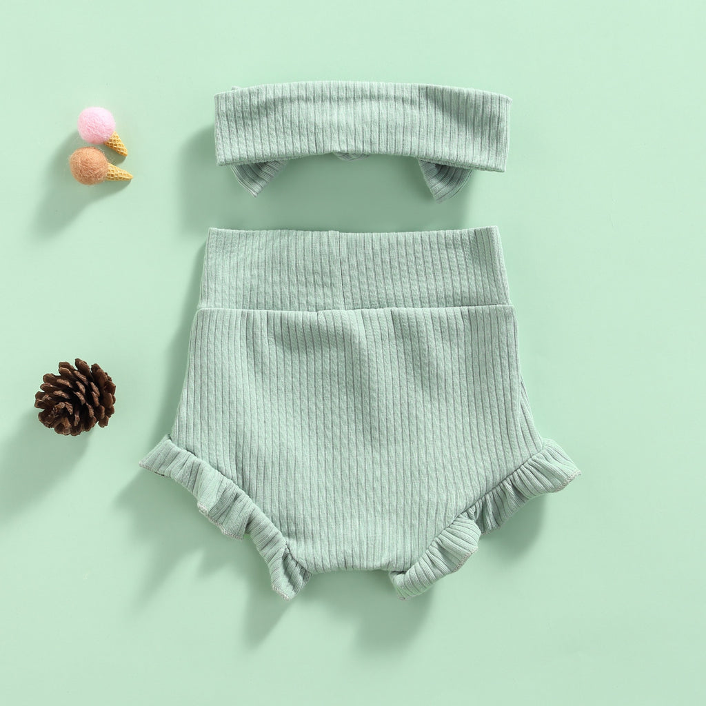 Baby Shorts & Headband Matching Set