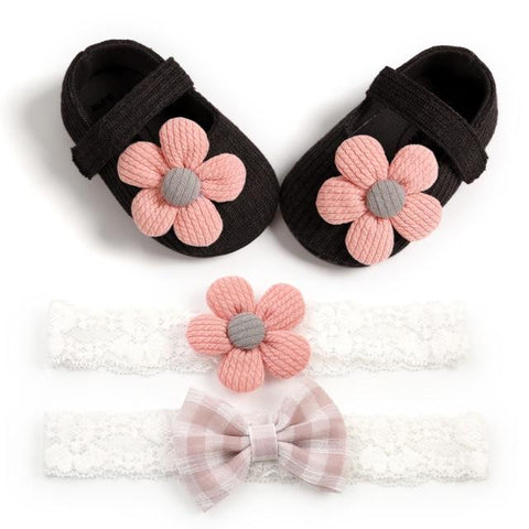 Floral Shoes & Headbands Set