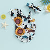 Image of Sunflowers & Cow Print Beach Set