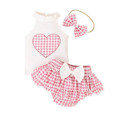 Pink Heart Bloomers Set