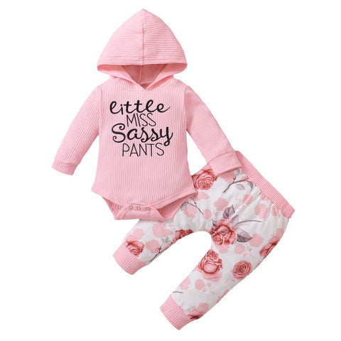 Sassy Pants Hooded Pink Set